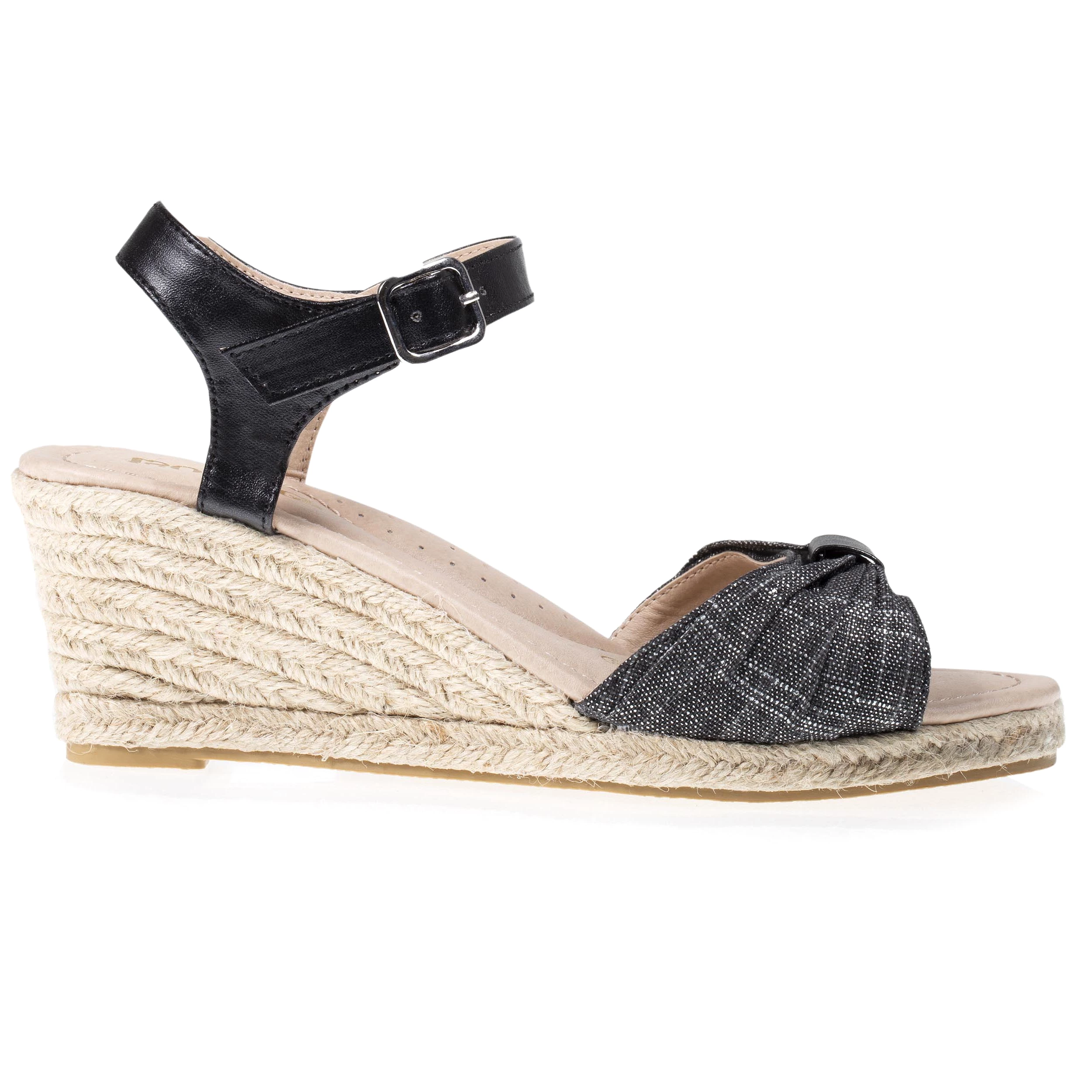 Espadrilles Femme ouverte à talon Noir