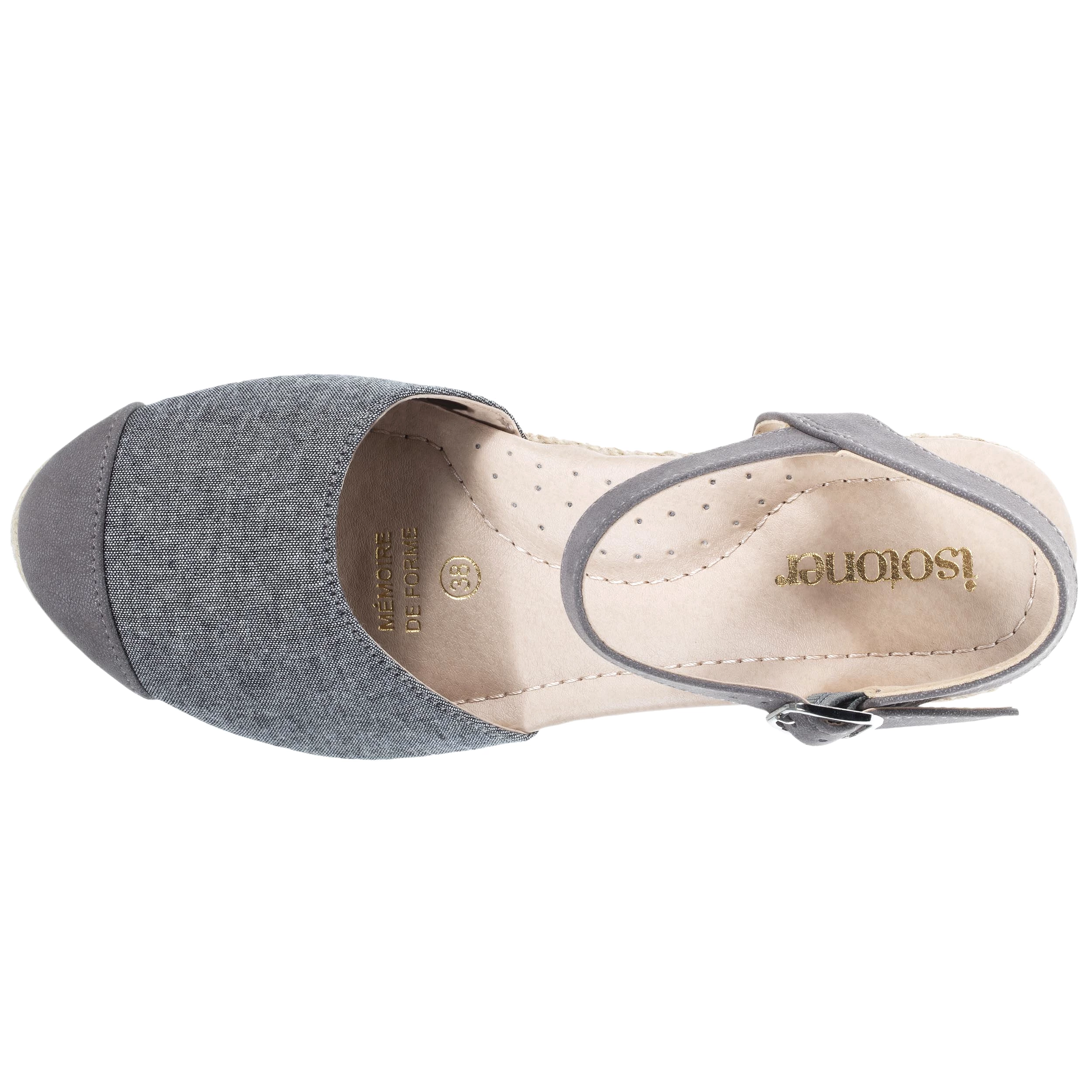 Espadrilles fermées Femme talon Grise