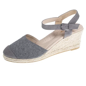 Espadrilles fermées Femme talon Grise