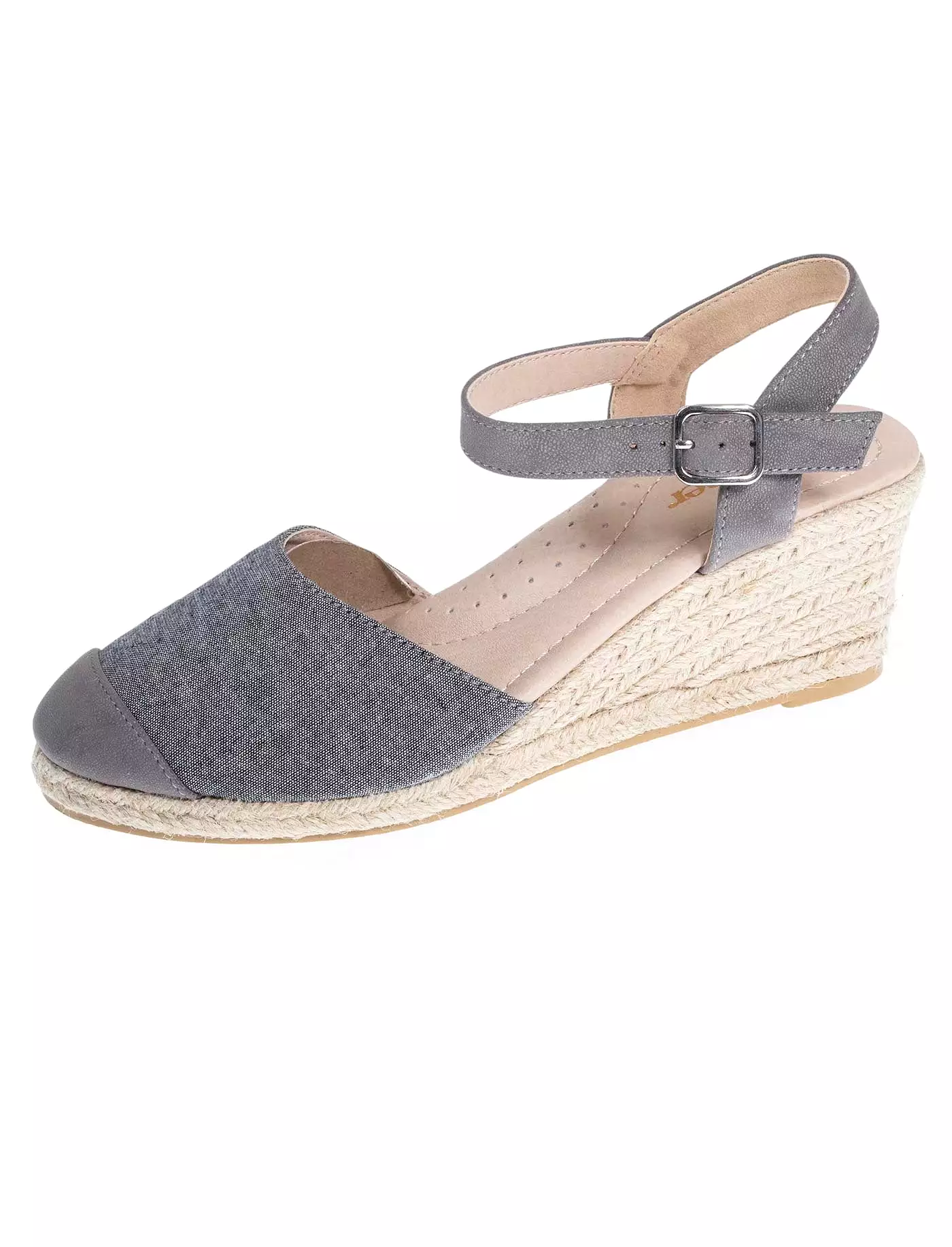 Espadrilles fermées Femme talon Grise