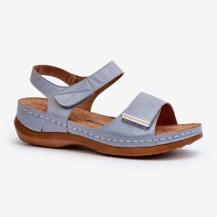 Evento Comfortable Women's Velcro Sandals Blue Iphiope