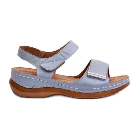 Evento Comfortable Women's Velcro Sandals Blue Iphiope