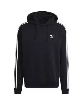 Felpa Uomo Adidas Originals 3 Stripe Hoodie Black