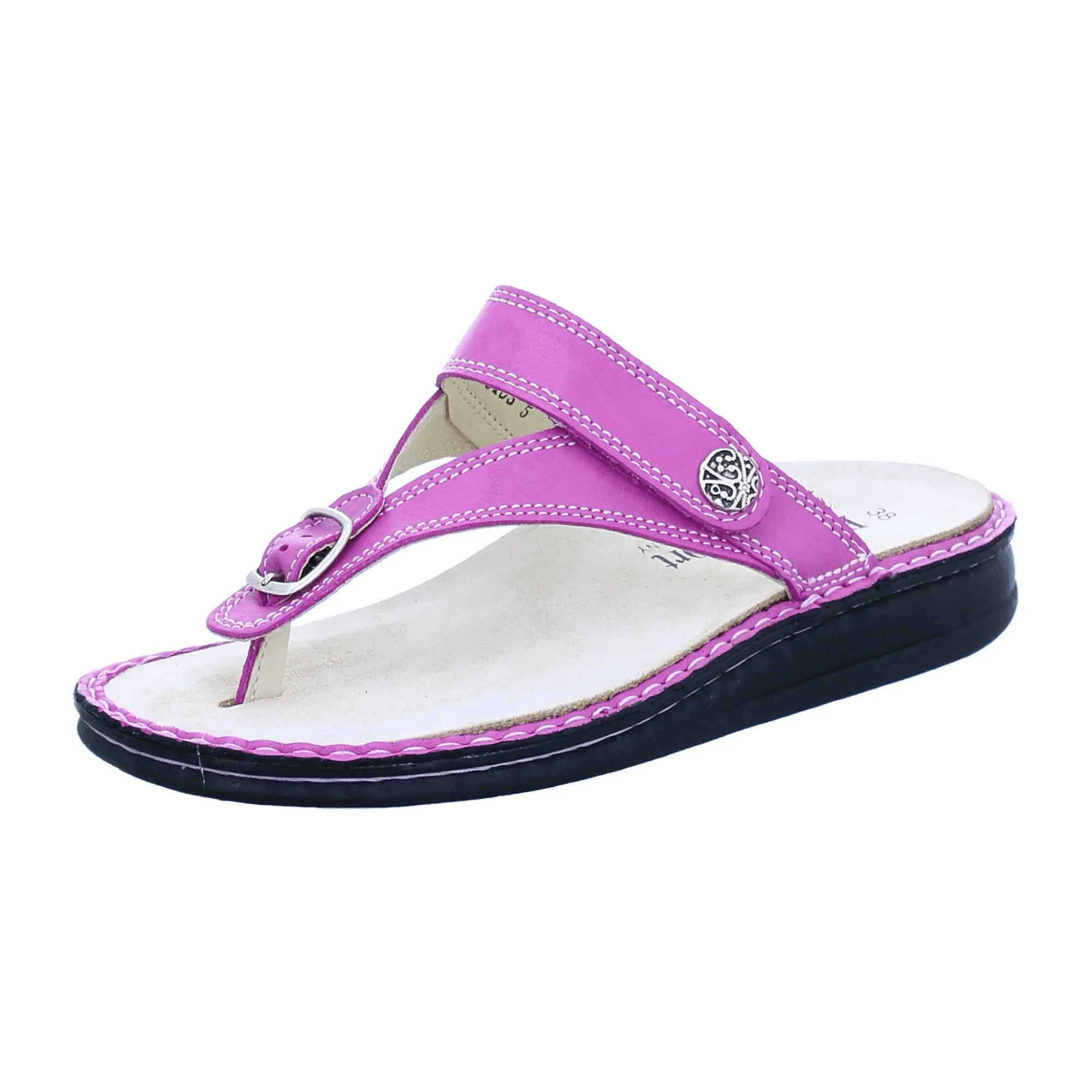 Finn Comfort Alexandria-Soft Pink Leather Toe Separator Sandals for Women - Comfortable & Stylish