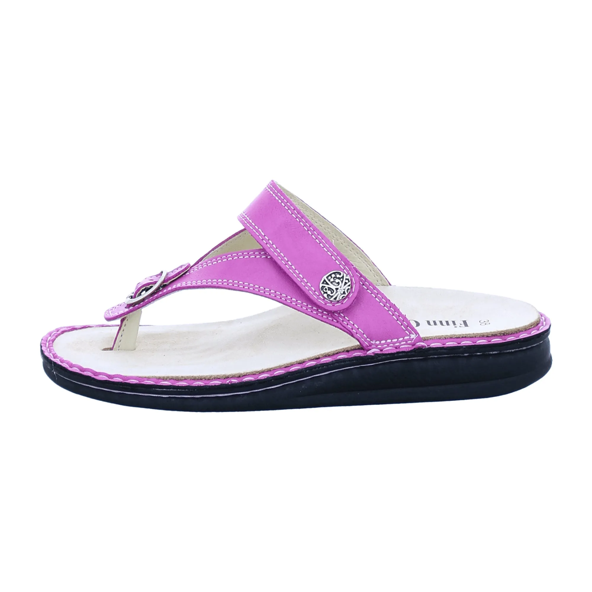 Finn Comfort Alexandria-Soft Pink Leather Toe Separator Sandals for Women - Comfortable & Stylish