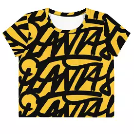 Graff Print Crop Tee