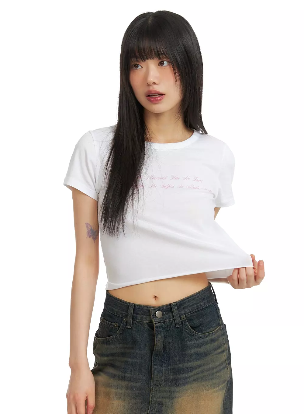 Graphic Lettering Cropped Tee CM413