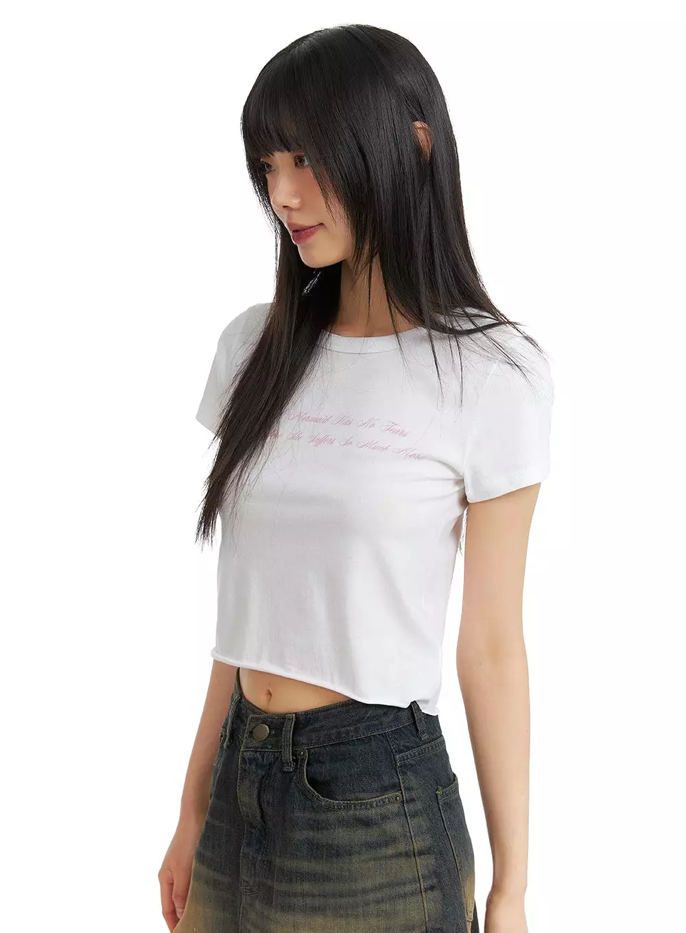 Graphic Lettering Cropped Tee CM413