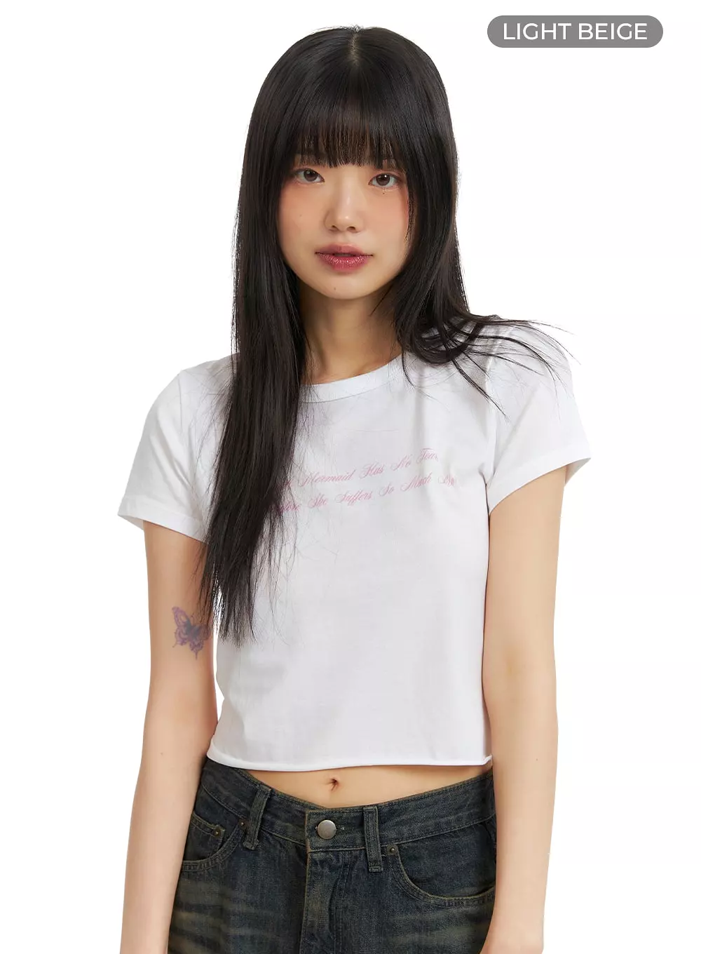 Graphic Lettering Cropped Tee CM413