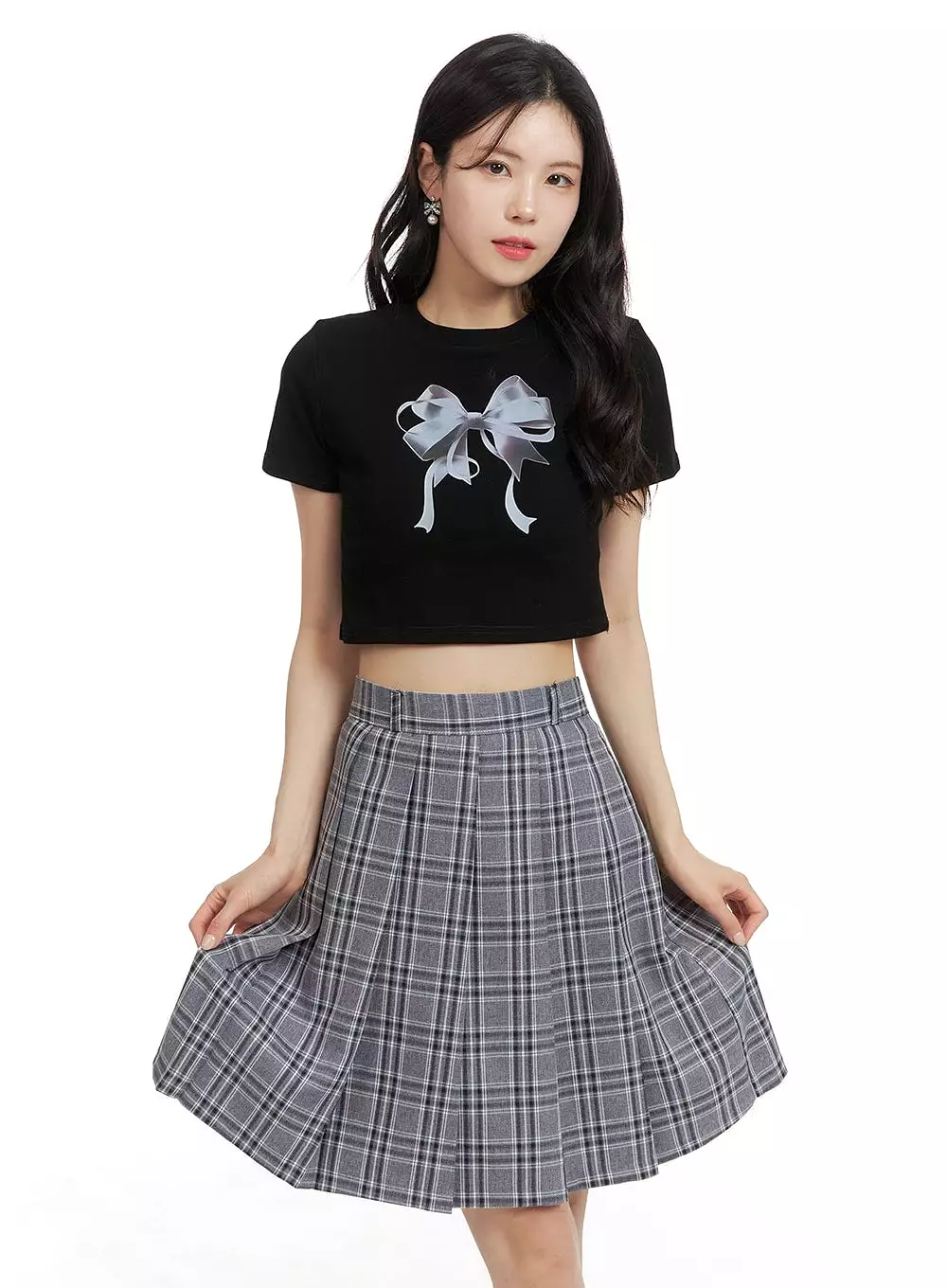 Graphic Ribbon Cropped Tee OM421