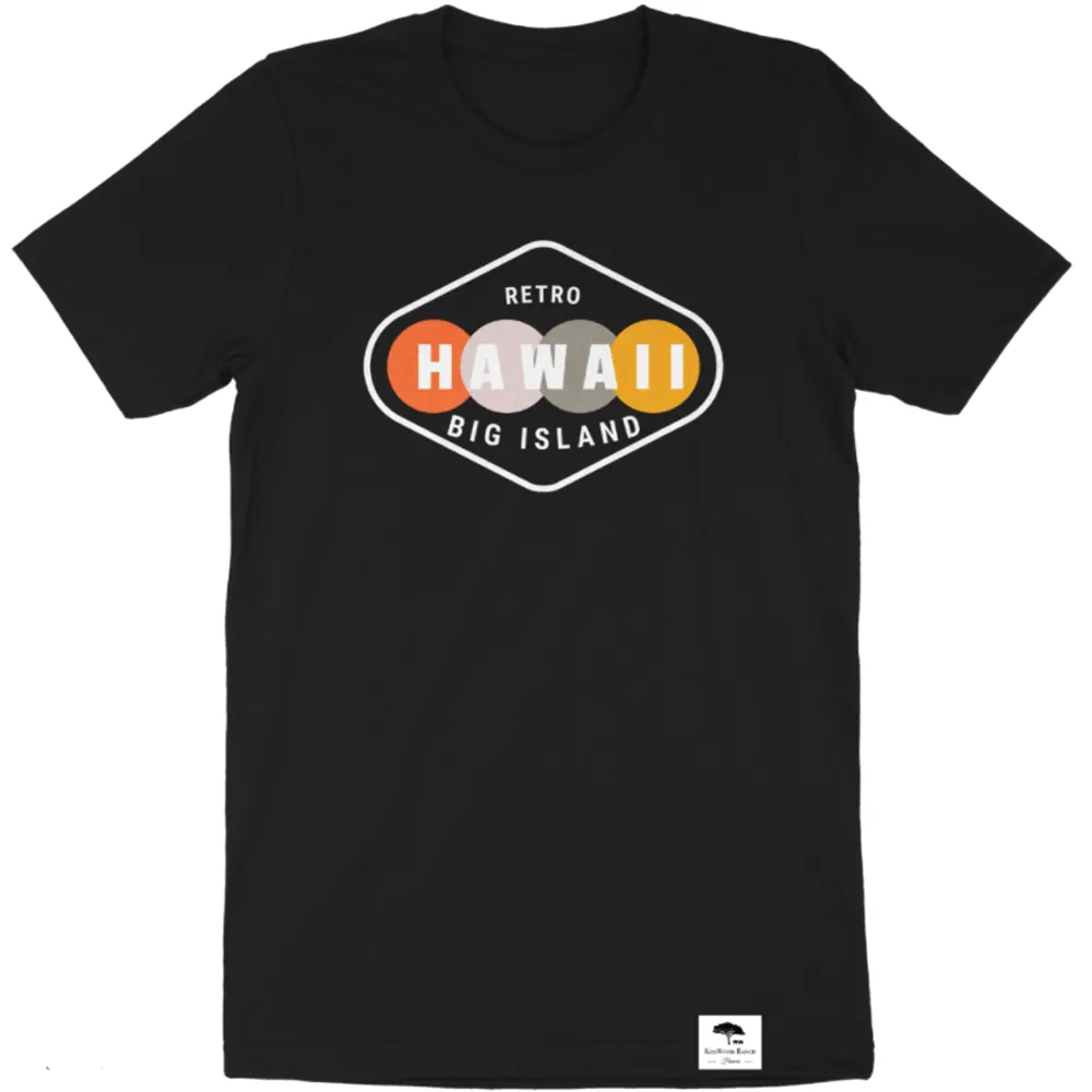 Hawaii Retro Short Sleeve Tee - Black