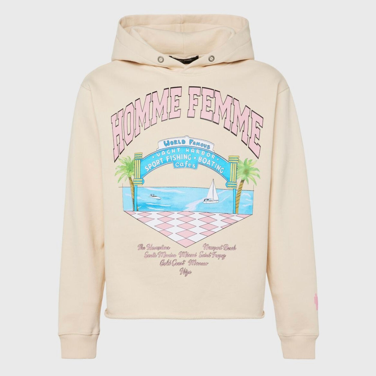 Homme Femme Yacht Club Hoodie In Cream