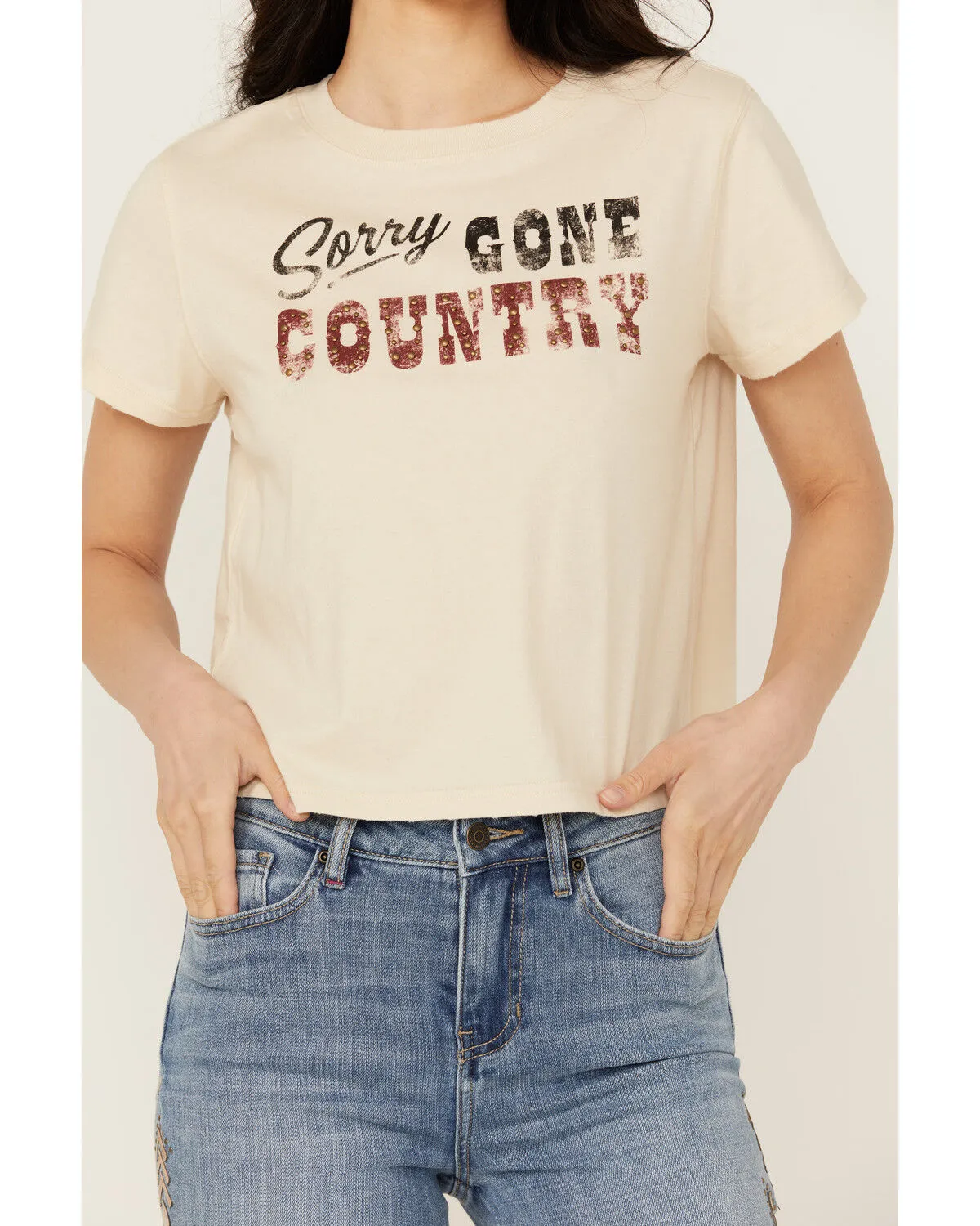 Idyllwind Women's Sorry Gone Country Short Sleeve Cropped Graphic Tee