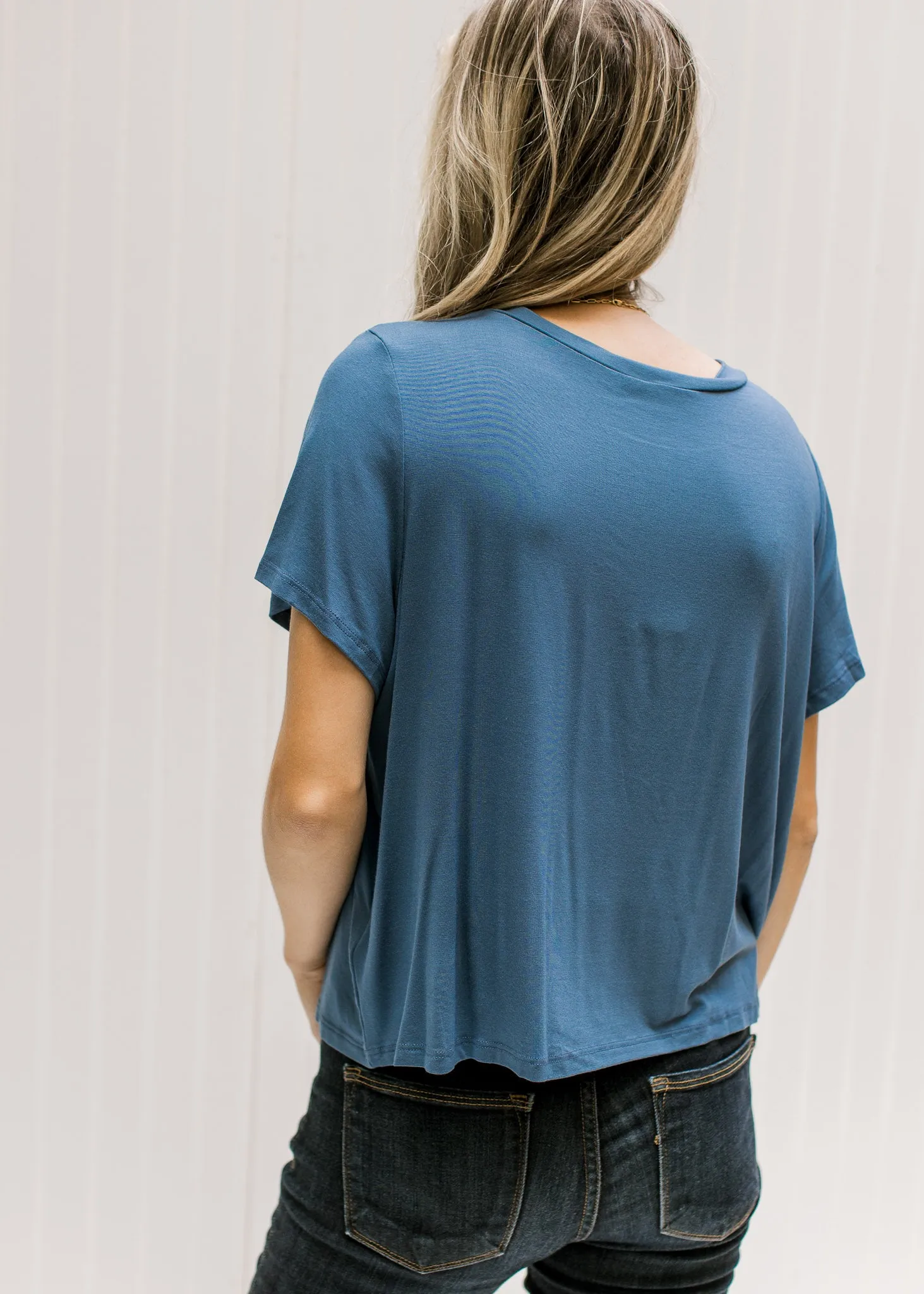 Indigo Slightly Cropped Tee