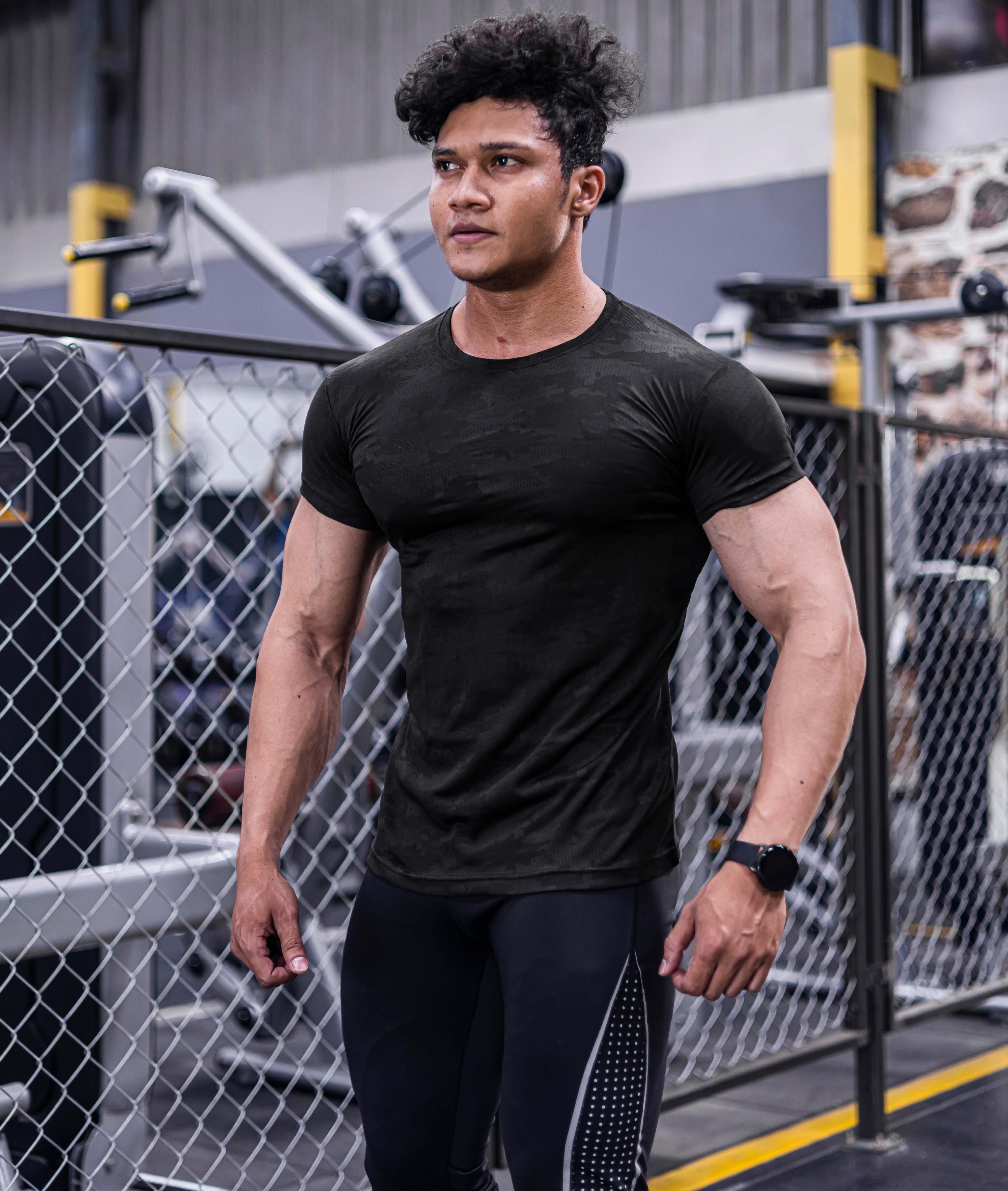 Jacquard Black Camo GymX Tee - Sale