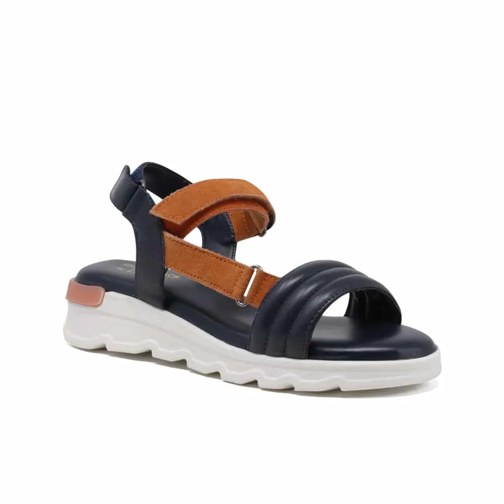 Lotus Verena Open-Toe ULP207EU Women's Navy & Orange Leather Summer Sandals