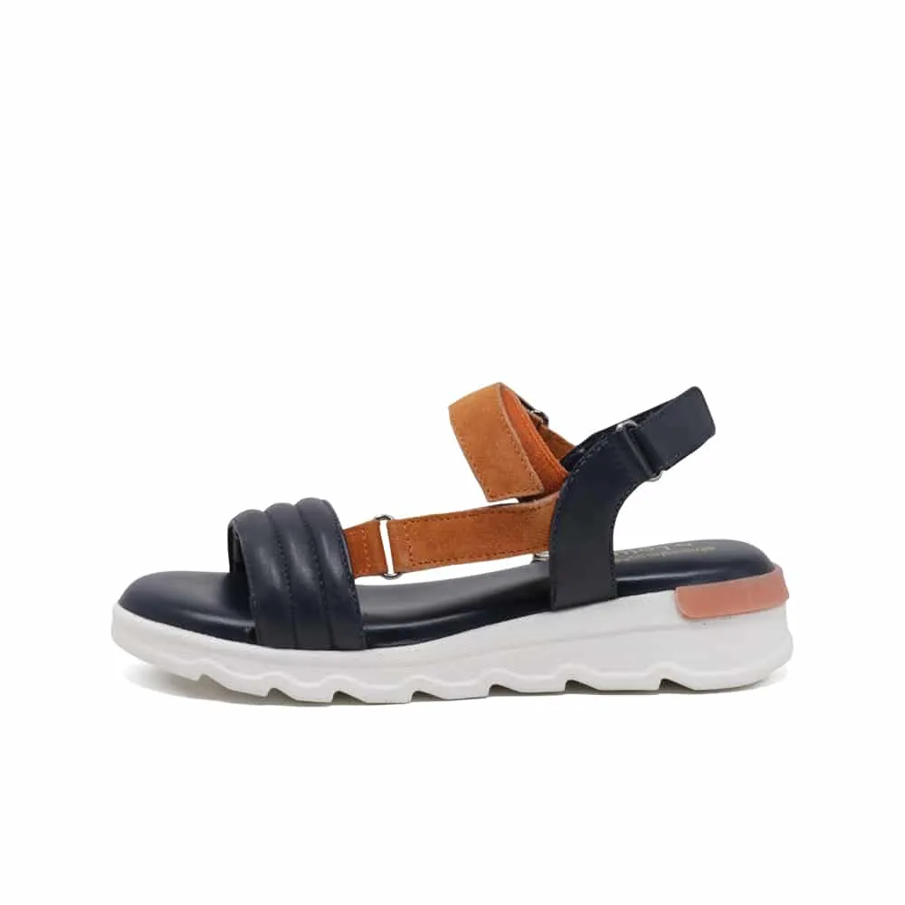 Lotus Verena Open-Toe ULP207EU Women's Navy & Orange Leather Summer Sandals