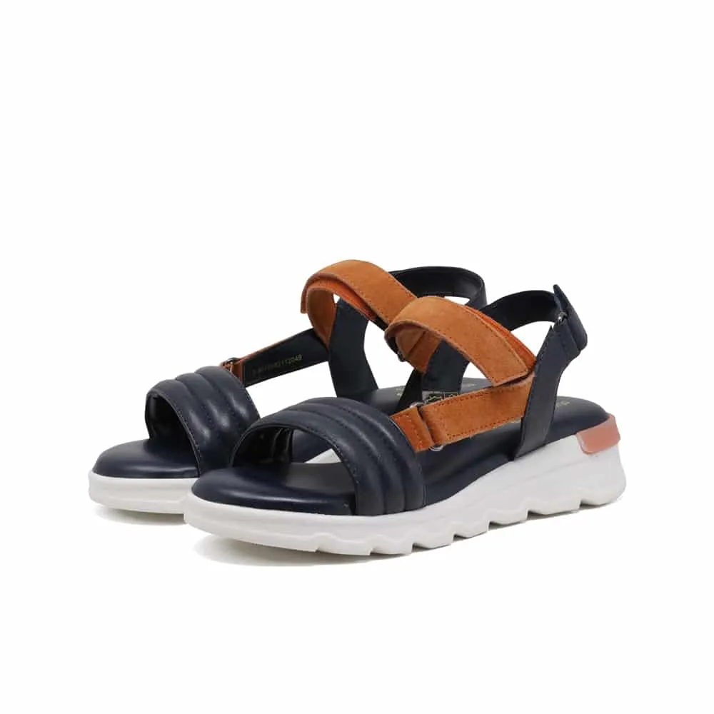 Lotus Verena Open-Toe ULP207EU Women's Navy & Orange Leather Summer Sandals