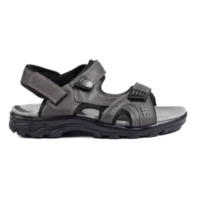 Men's gray sandals with velcro grey