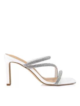 Miss Chicago Heeled  Sandals - White Leather