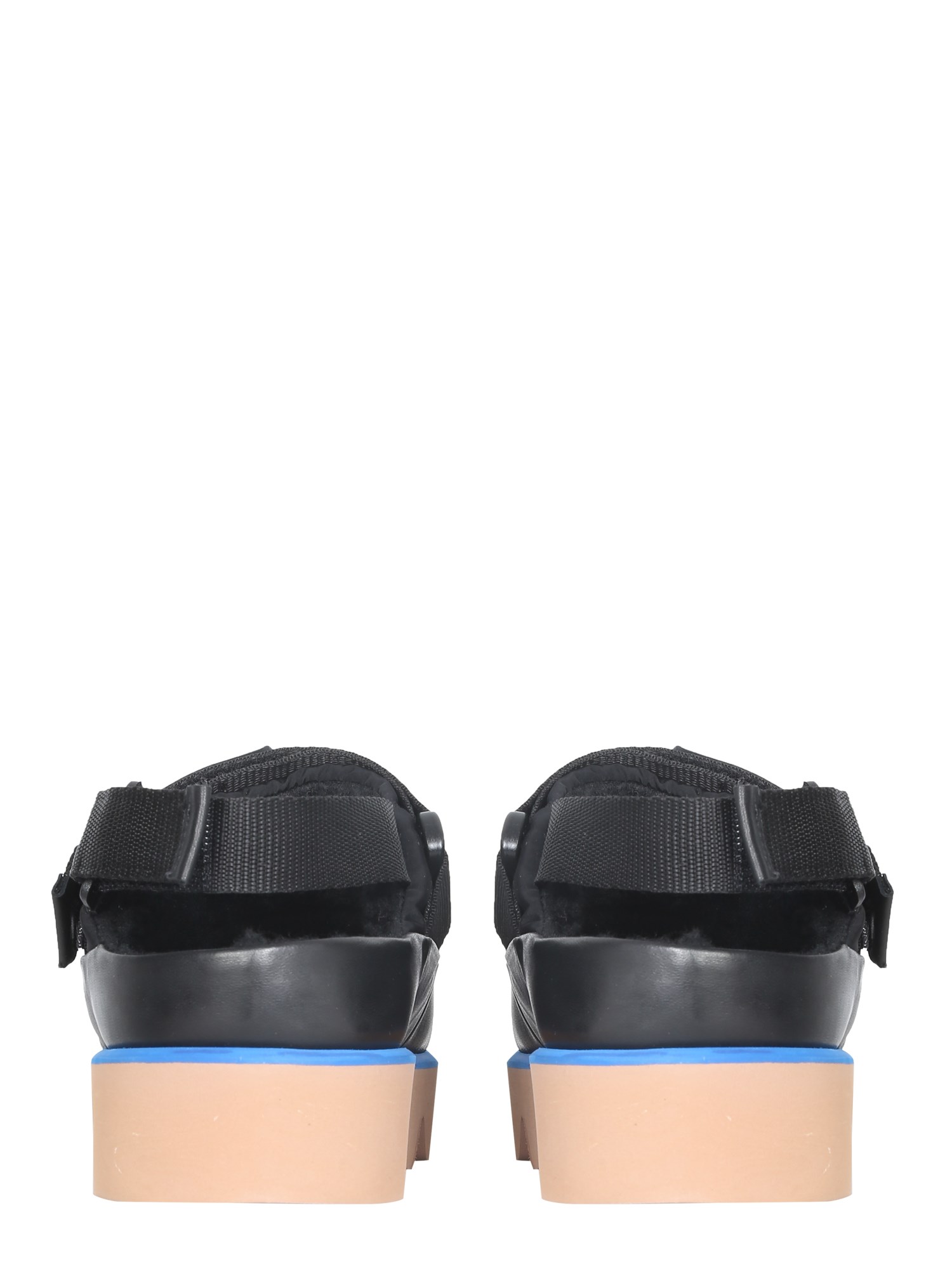 MSGM    PUFFED NYLON SANDALS WITH VELCRO STRAP AND LOGO PATCH