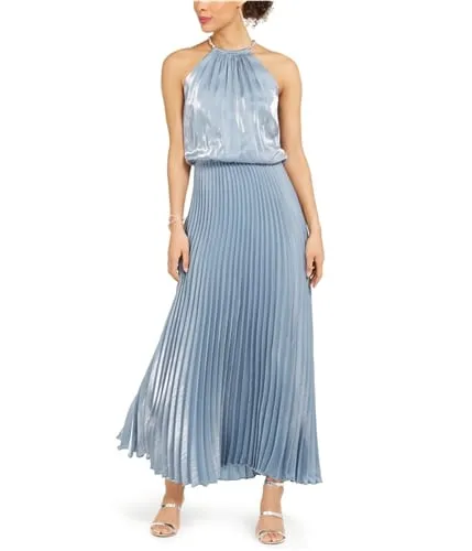 Msk Womens Pleated Gown Dress