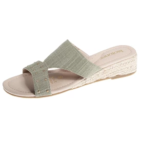 Mules sandales Femme cloutée Kaki