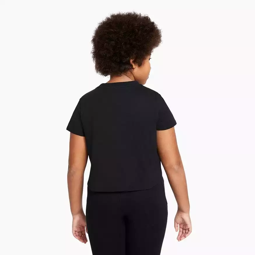 NIKE JUNIOR FUTURA CROP BLACK TEE