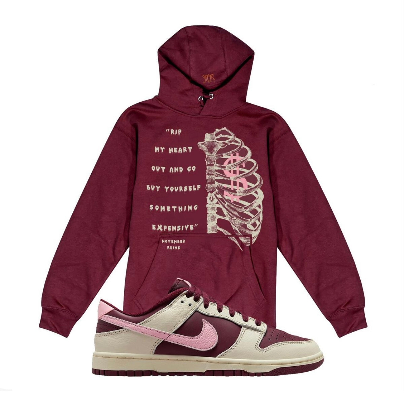 November Reine My Heart Hoodie In Maroon