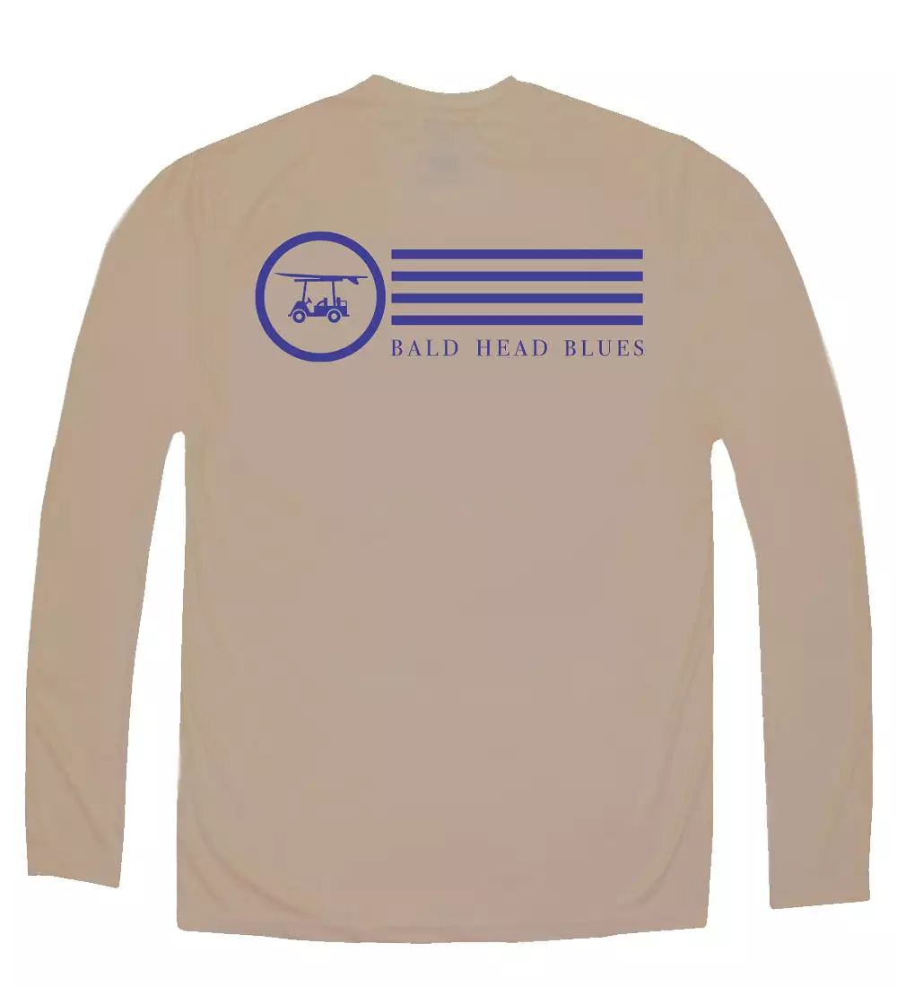 Performance Long Sleeve Circle w/ Stripes T-Shirt - Tan