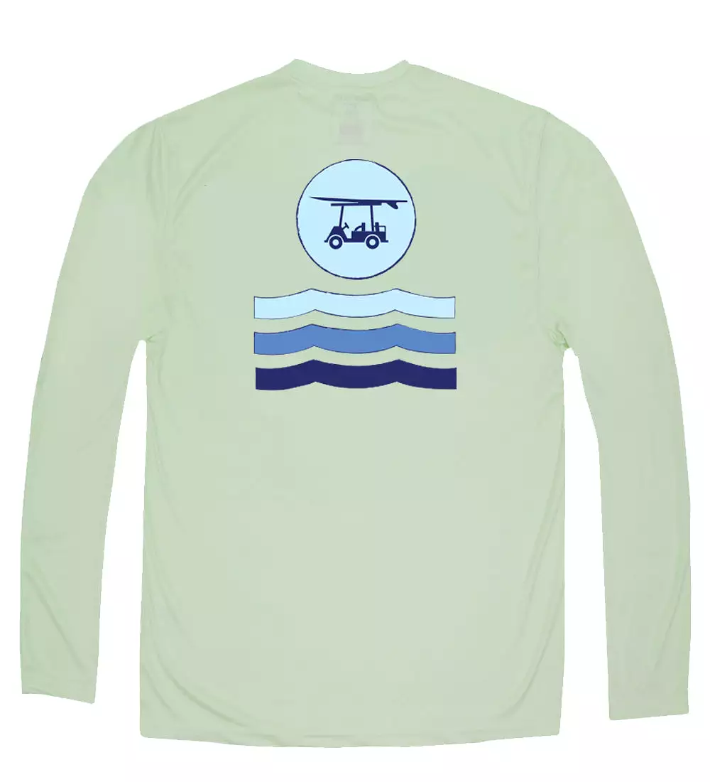 Performance Long Sleeve Circle w/ Waves T-Shirt - Sage