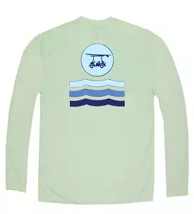 Performance Long Sleeve Circle w/ Waves T-Shirt - Sage