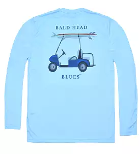 Performance Long Sleeve Golf Cart T-Shirt - Columbian Blue