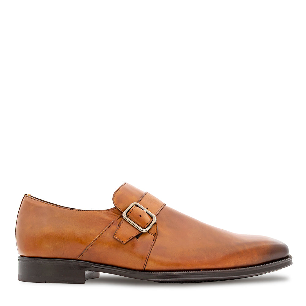 Plain Toe Rubber Sole Monk Strap