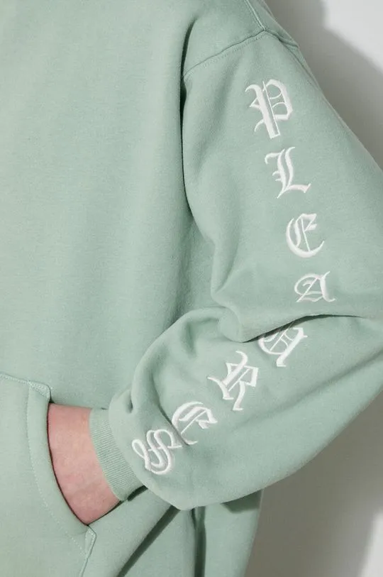 PLEASURES sweatshirt Oe Zip Up Hoodie men's green color P23W038.MATCHA