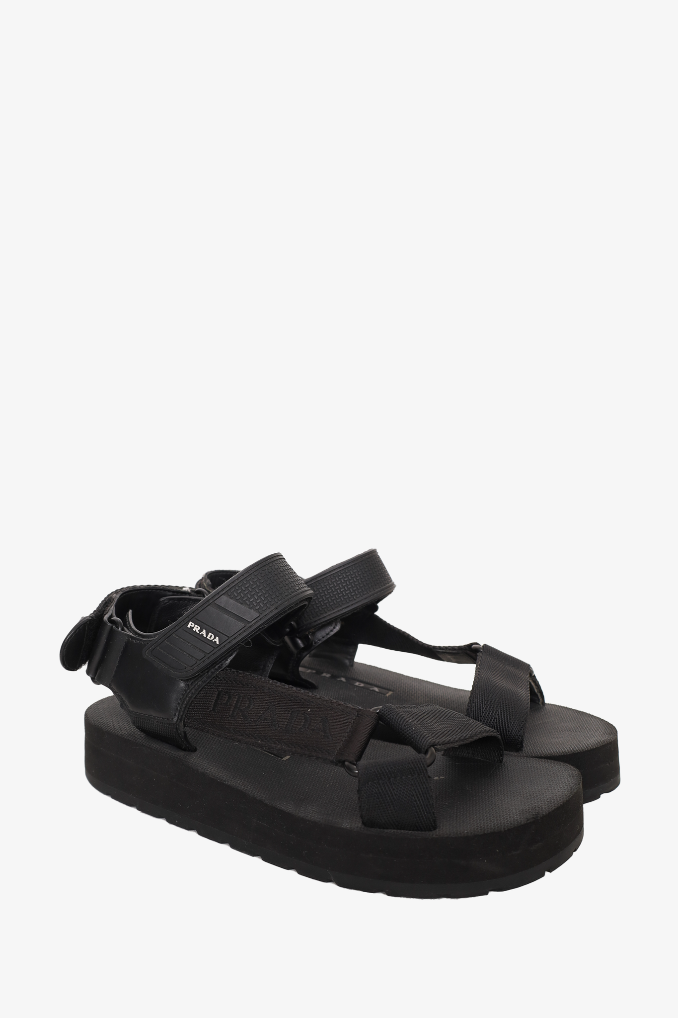 Prada Black Velcro Sandals Size 36.5