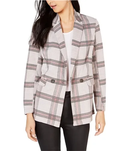 Project 28 Womens Nyc Plaid Double Breasted Blazer Jacket