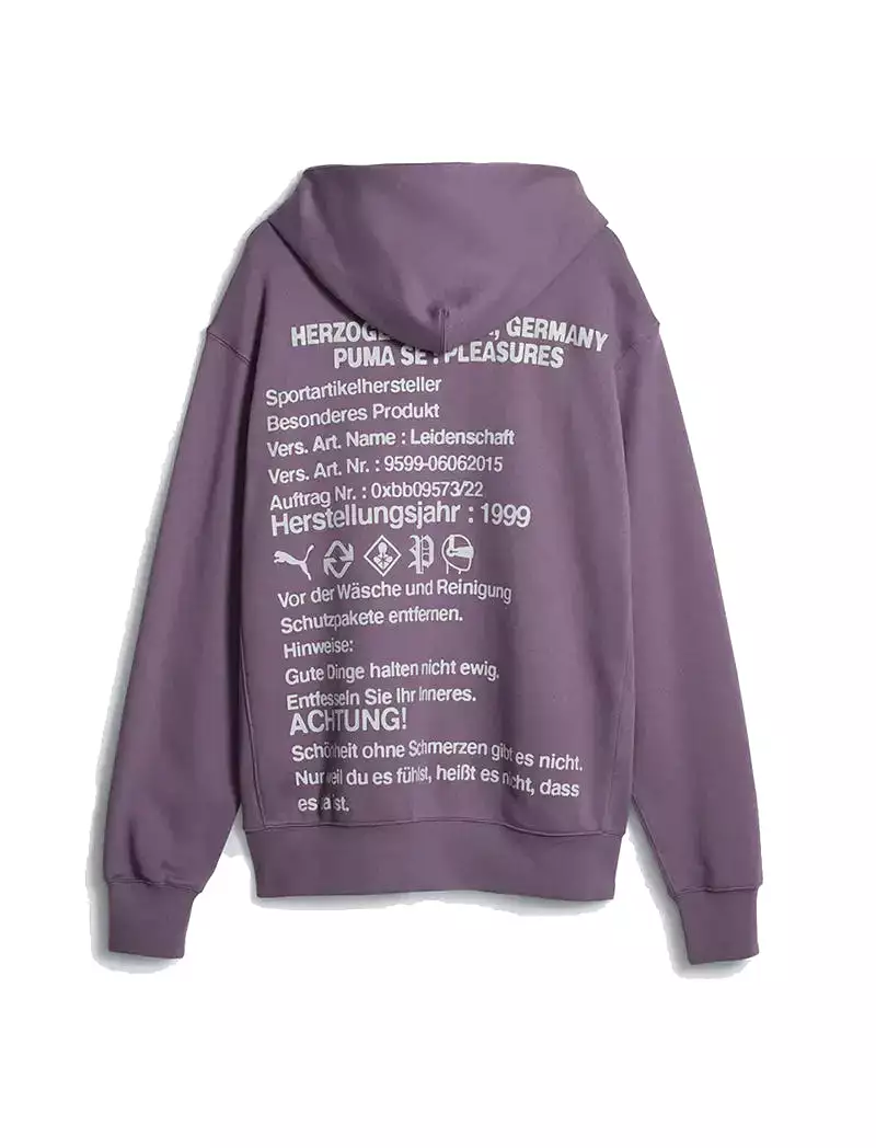 Puma Puma X Pleasures Graphic Hoodie Purple Charcoal