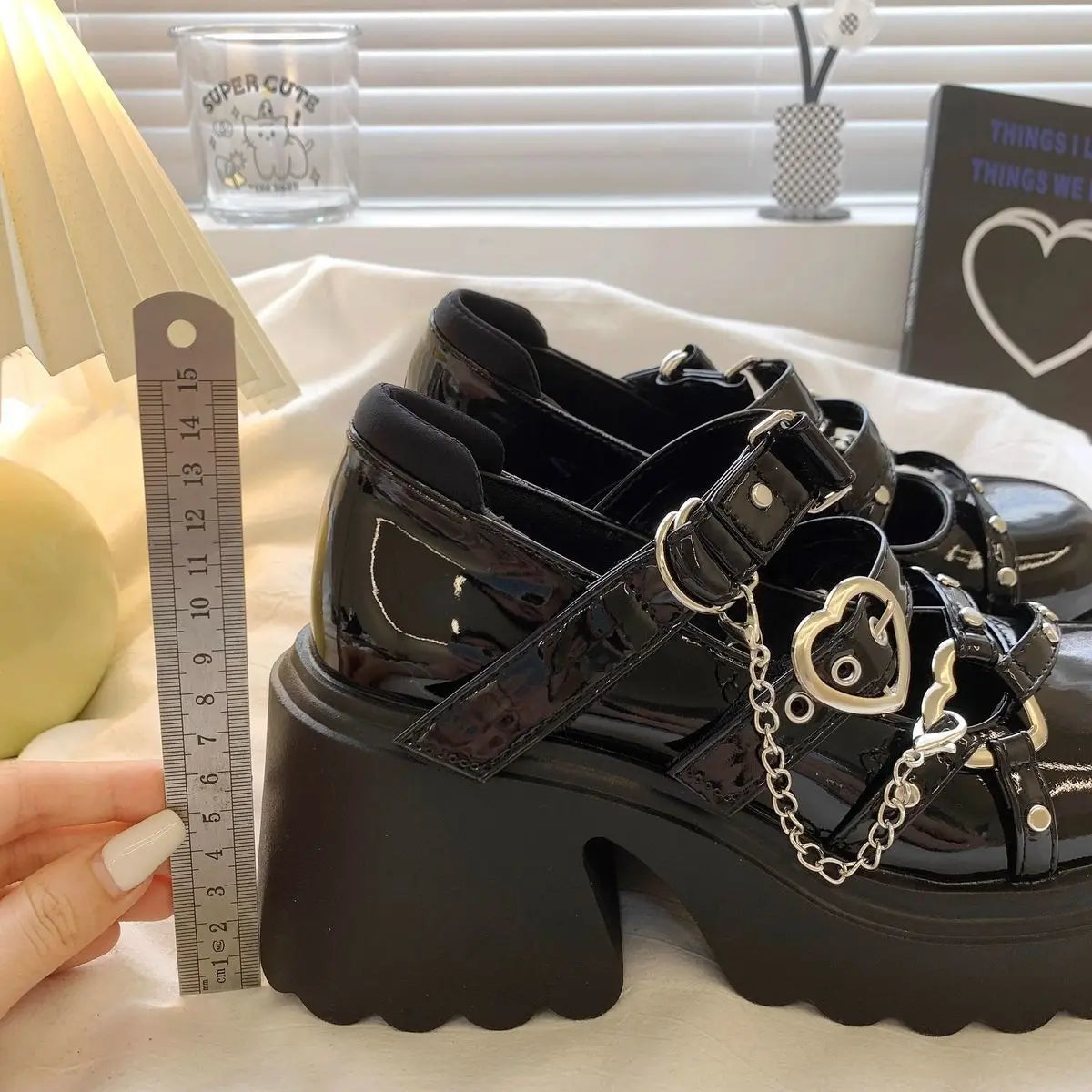 Punk Chunky Heart Mary Jane Lolita Shoes