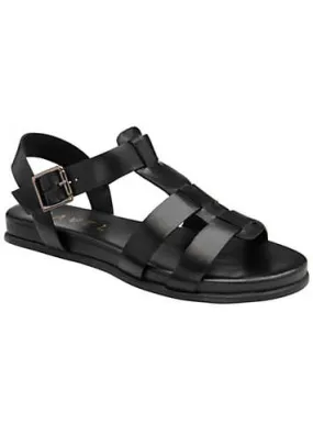 Ravel Arbory Black Leather Open-Toe Gladiator Sandals | Grattan