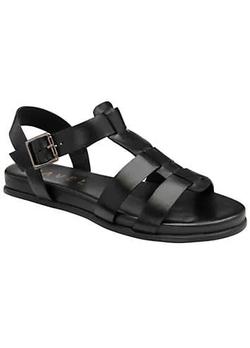 Ravel Arbory Black Leather Open-Toe Gladiator Sandals | Kaleidoscope