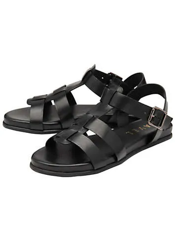 Ravel Arbory Black Leather Open-Toe Gladiator Sandals | Kaleidoscope