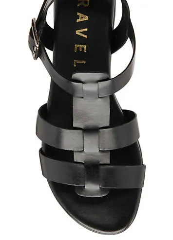 Ravel Arbory Black Leather Open-Toe Gladiator Sandals | Kaleidoscope