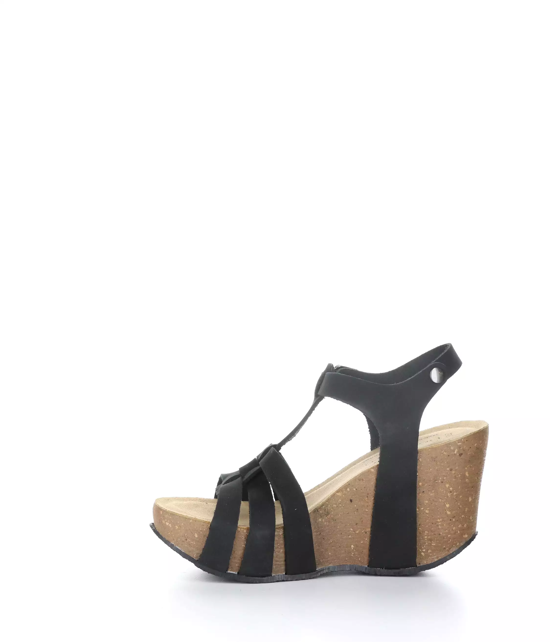 REVERE BLACK Wedge Sandals