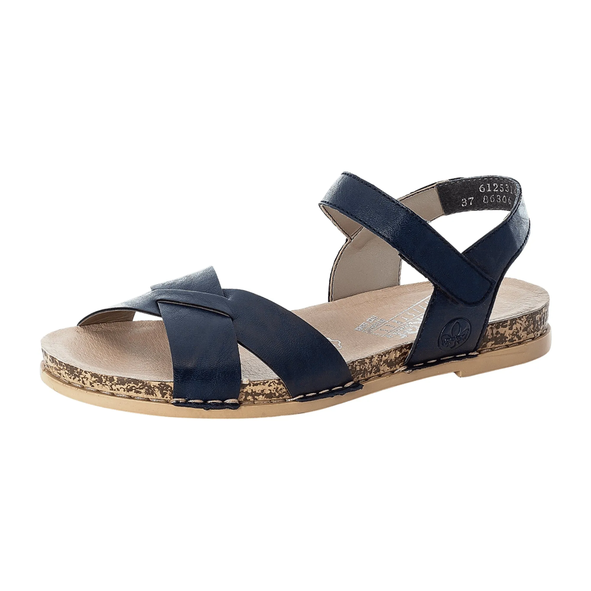 Rieker FSK Women's Blue Sandals with Velcro Strap and Cushioned Sole