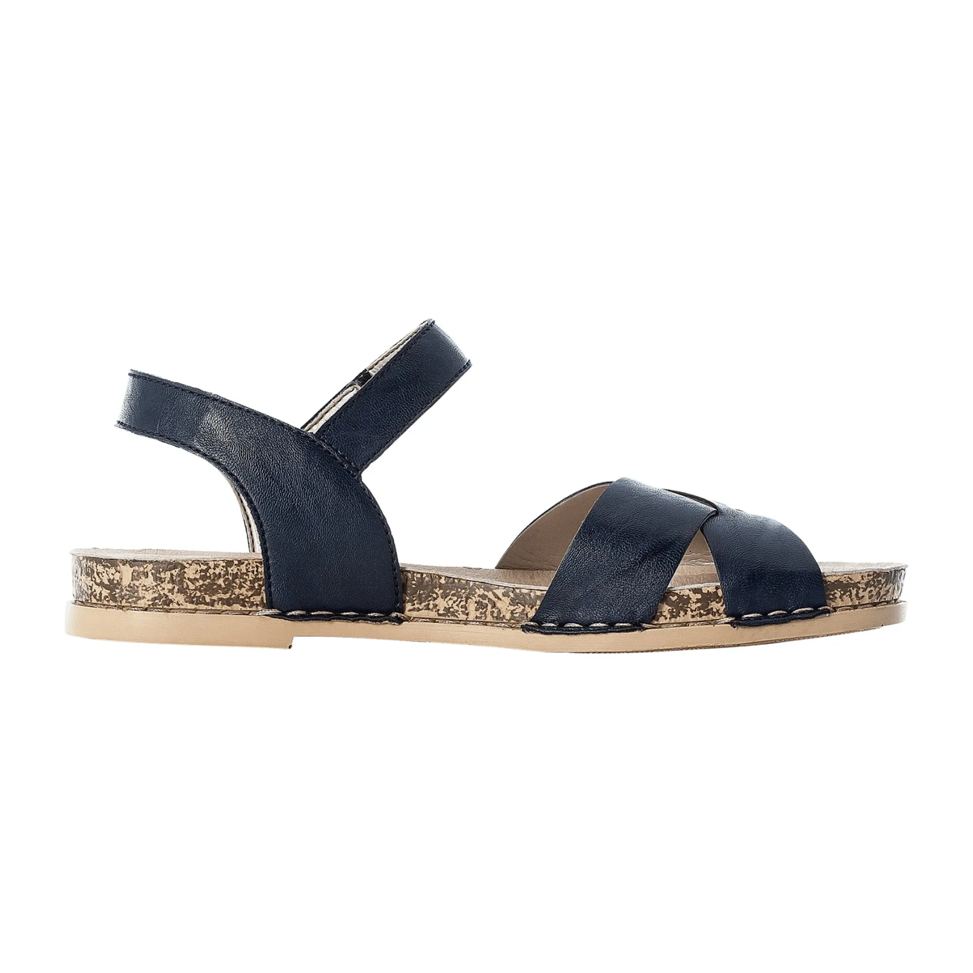 Rieker FSK Women's Blue Sandals with Velcro Strap and Cushioned Sole