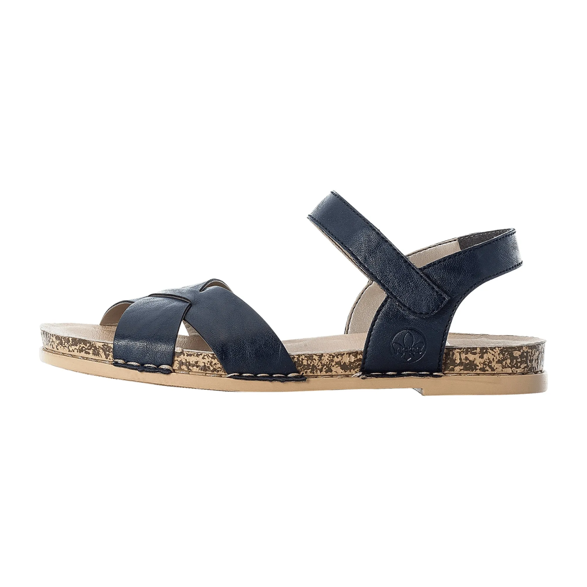 Rieker FSK Women's Blue Sandals with Velcro Strap and Cushioned Sole