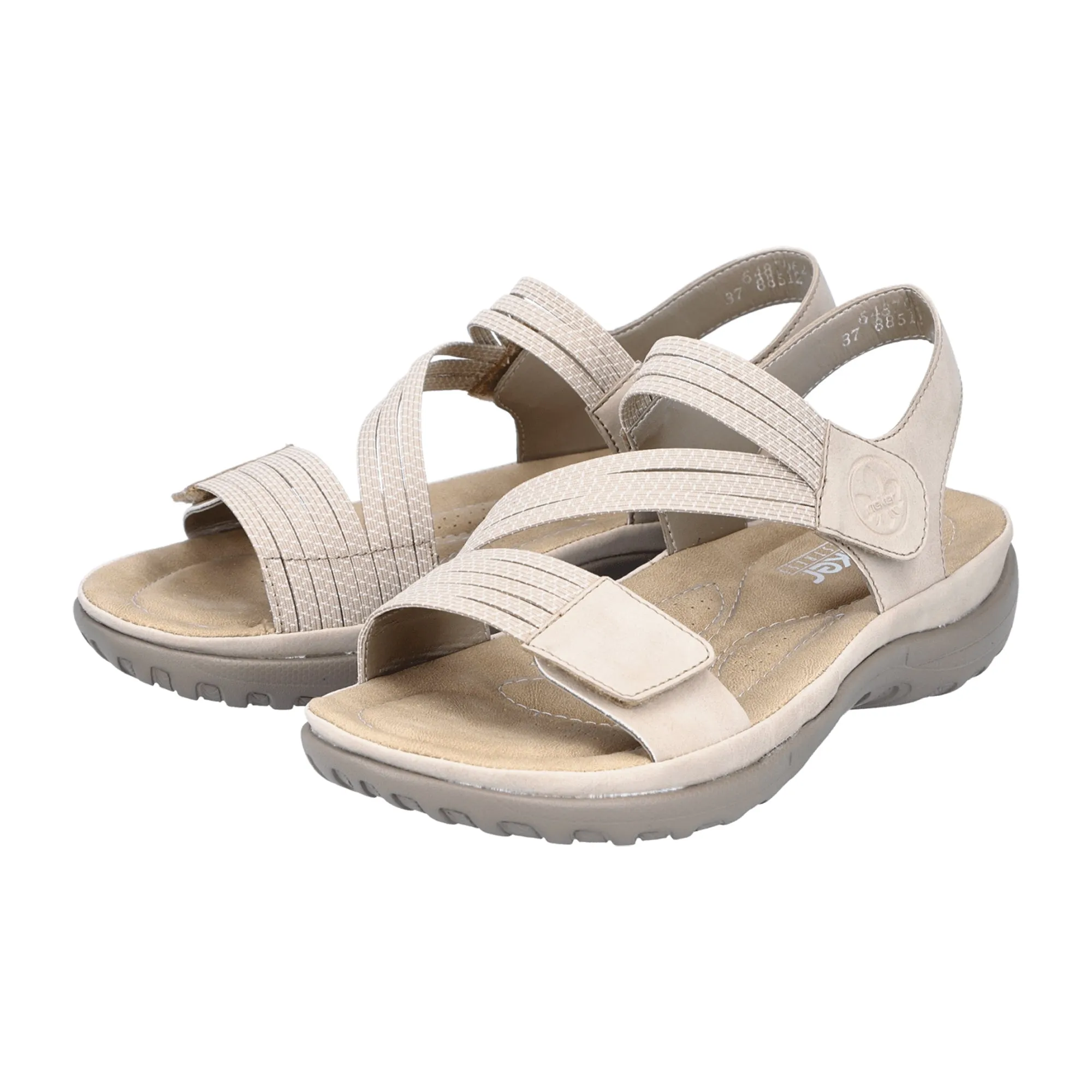 Rieker Morelia Women's Beige Sandals with Velcro Closure for Spring Summer