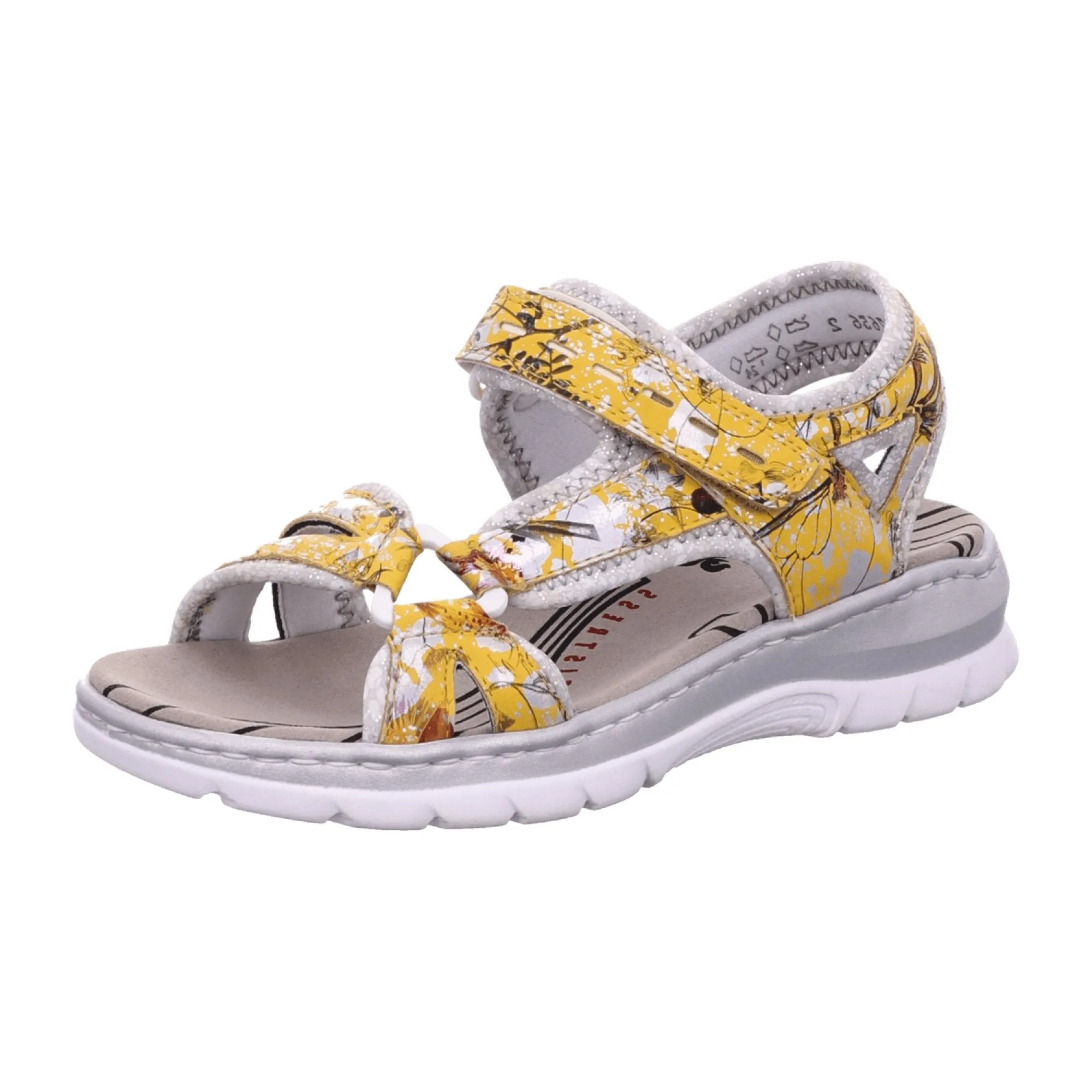 Rieker Women's Colorful Sandals with Velcro Strap and Shock-Absorbing Sole