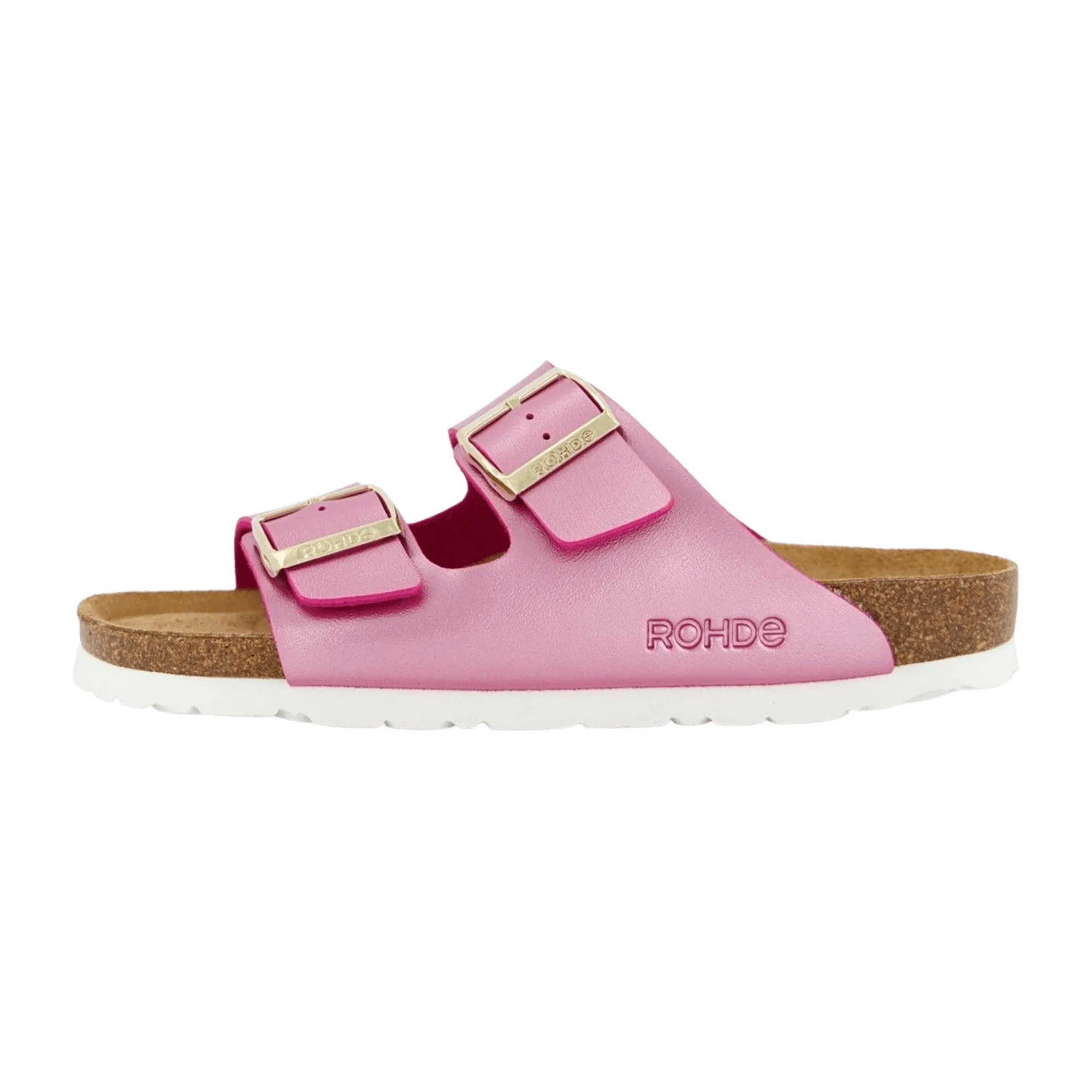 Rohde Alba Pink Ladies Sandals Open Toe Adjustable Strap Textile Synthetic